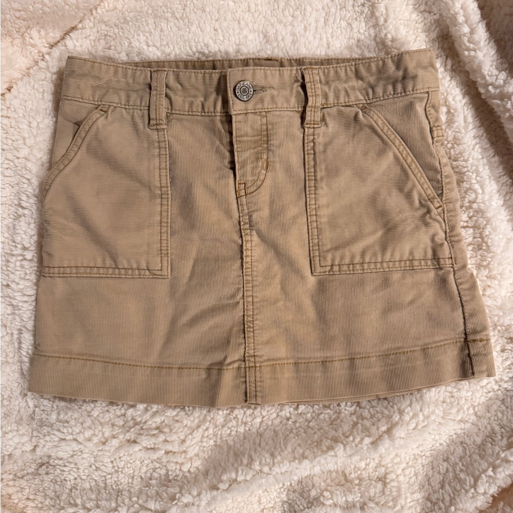 Vintage Tan/Khaki Mini Skirt with Pockets